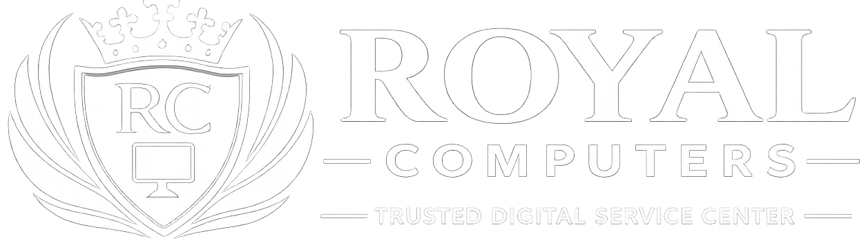 royal computers logo white